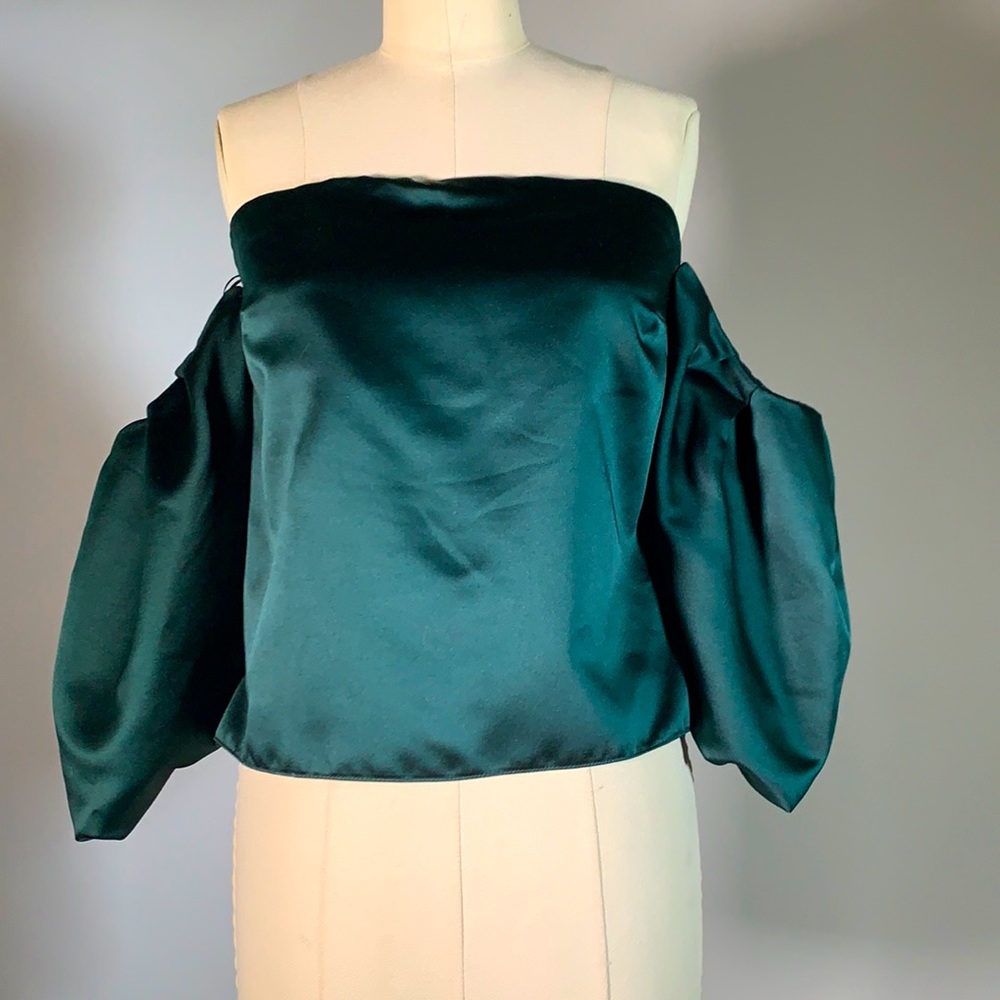 Zara strapless top in emerald green